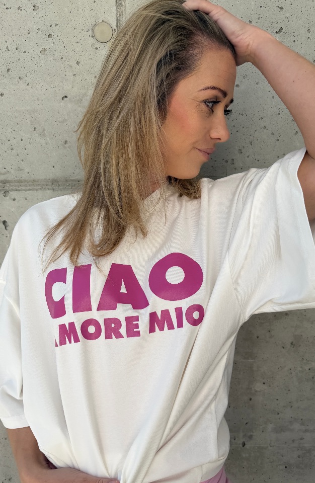 Dámske oversize tričko CIAO - biele